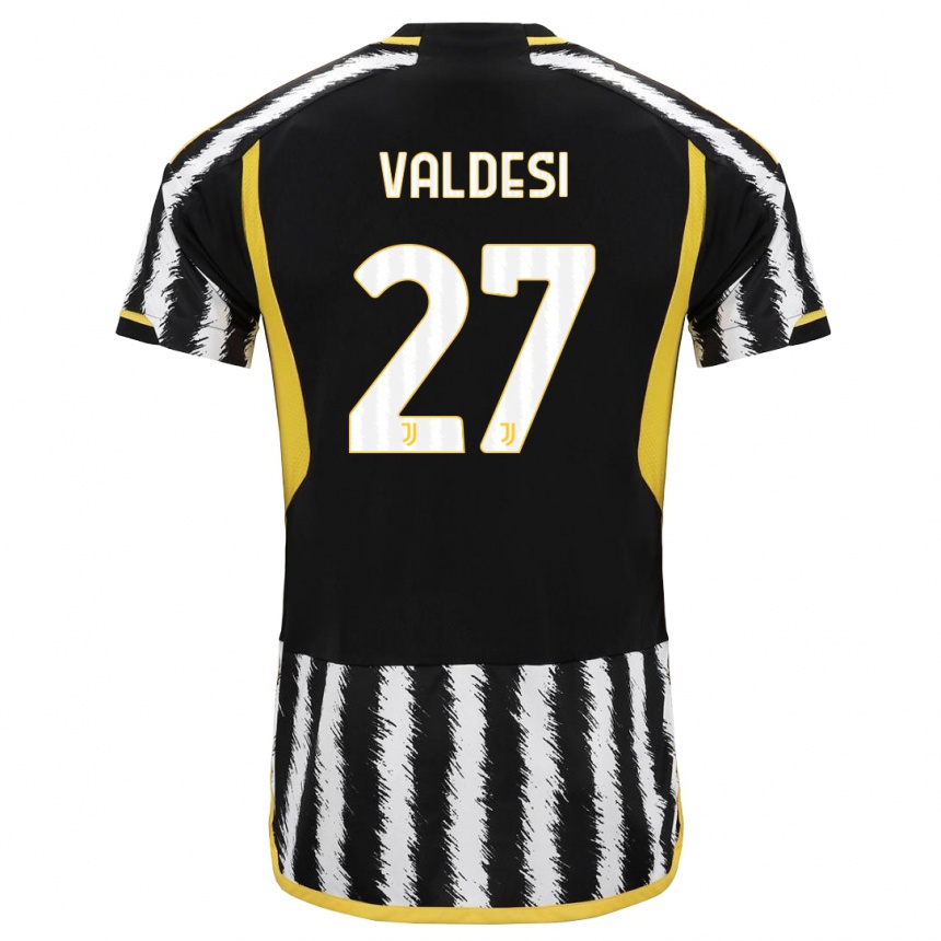 Kids Andrea Valdesi #27 Black White Home Jersey 2023/24 T-Shirt Canada