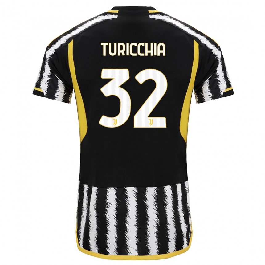 Enfant Football Maillot Riccardo Turicchia #32 Noir Blanc Tenues Domicile 2023/24 Canada