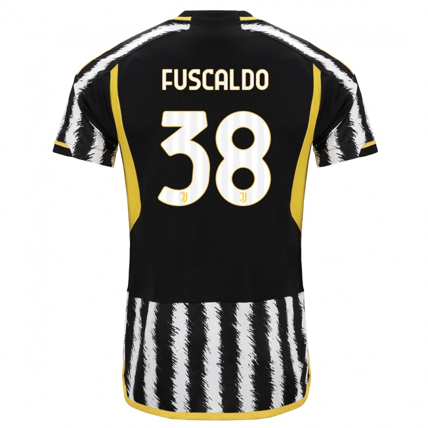 Kids  Matteo Fuscaldo #38 Black White Home Jersey 2023/24 T-Shirt Canada