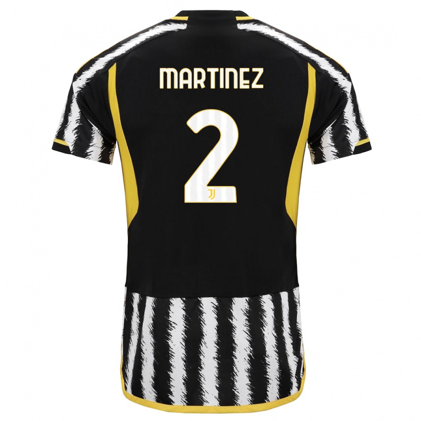 Kids  Bruno Martinez #2 Black White Home Jersey 2023/24 T-Shirt Canada