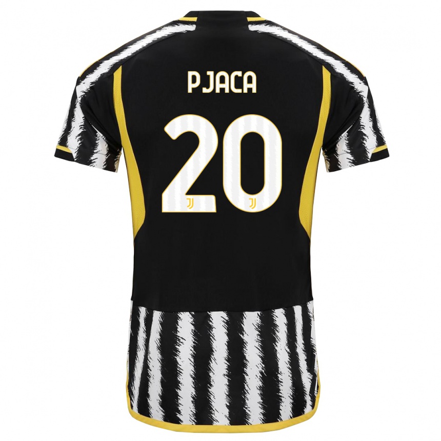 Kids  Marko Pjaca #20 Black White Home Jersey 2023/24 T-Shirt Canada