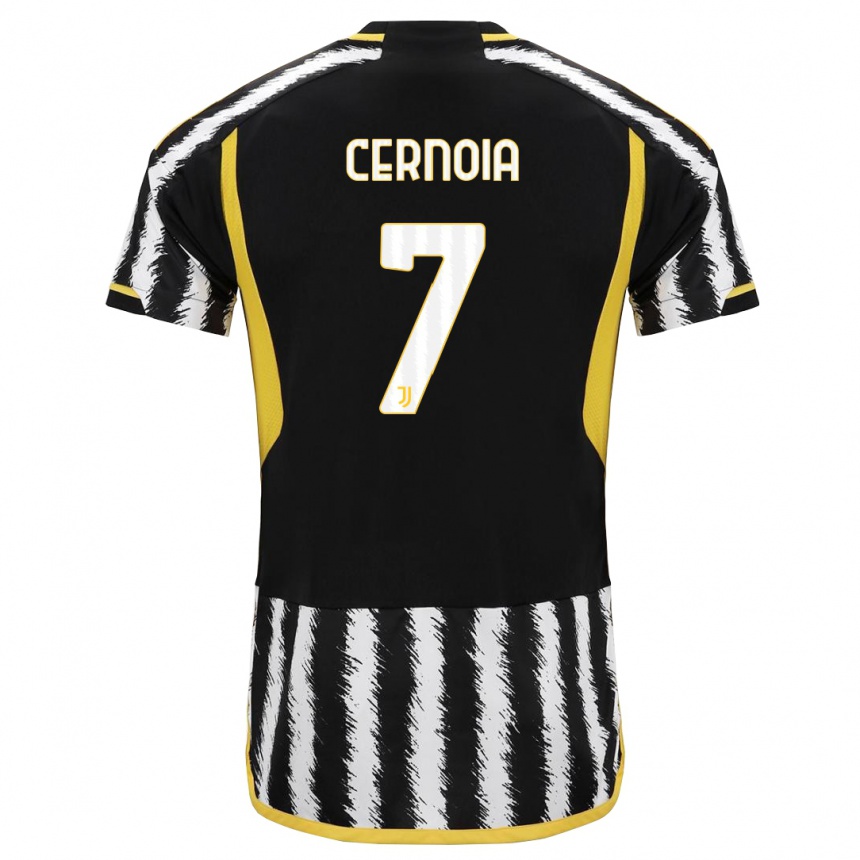 Enfant Football Maillot Valentina Cernoia #7 Noir Blanc Tenues Domicile 2023/24 Canada