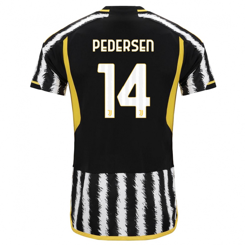 Kids  Sofie Junge Pedersen #14 Black White Home Jersey 2023/24 T-Shirt Canada