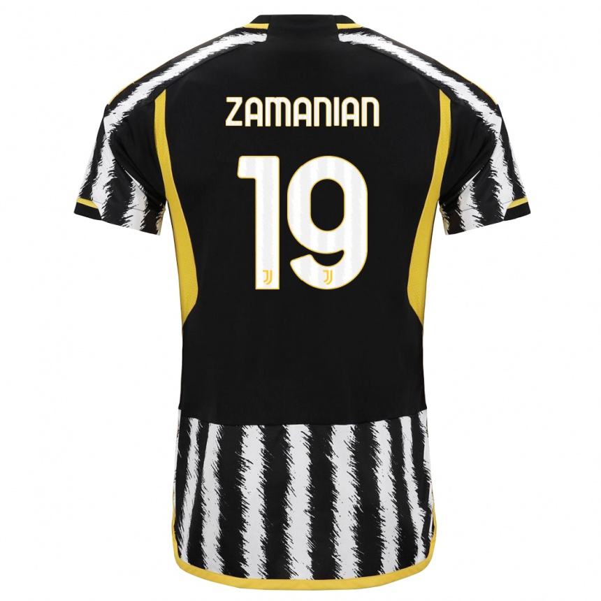 Kids  Annahita Zamanian #19 Black White Home Jersey 2023/24 T-Shirt Canada