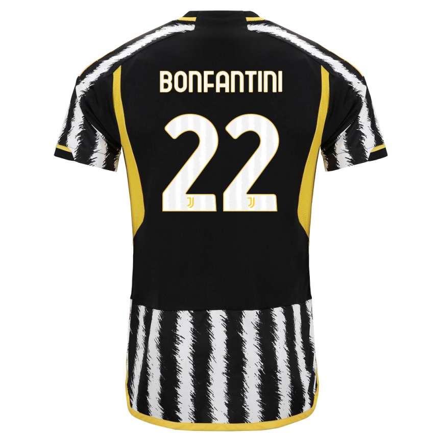 Kids  Agnese Bonfantini #22 Black White Home Jersey 2023/24 T-Shirt Canada