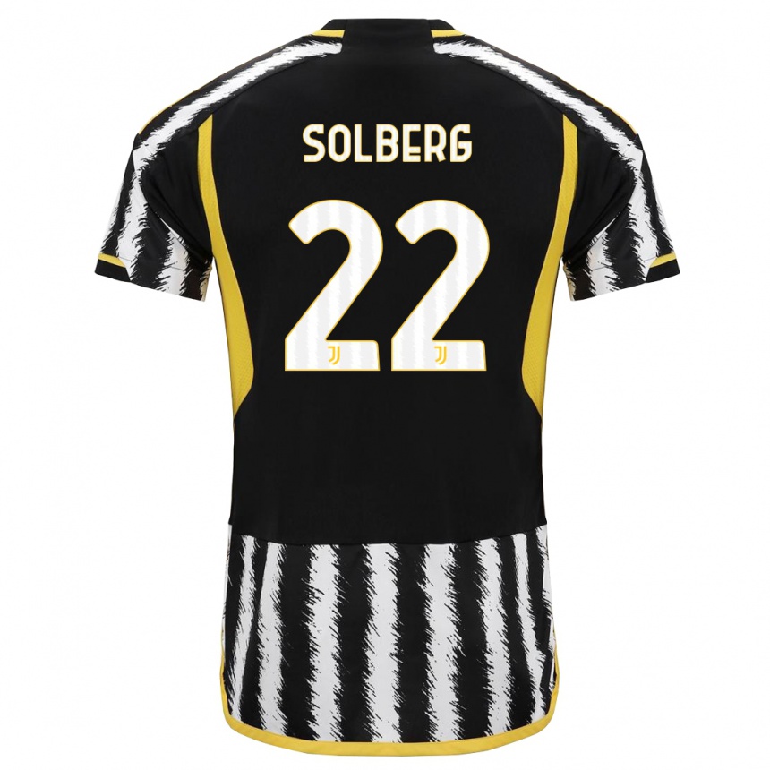 Kids  Elias Solberg #22 Black White Home Jersey 2023/24 T-Shirt Canada