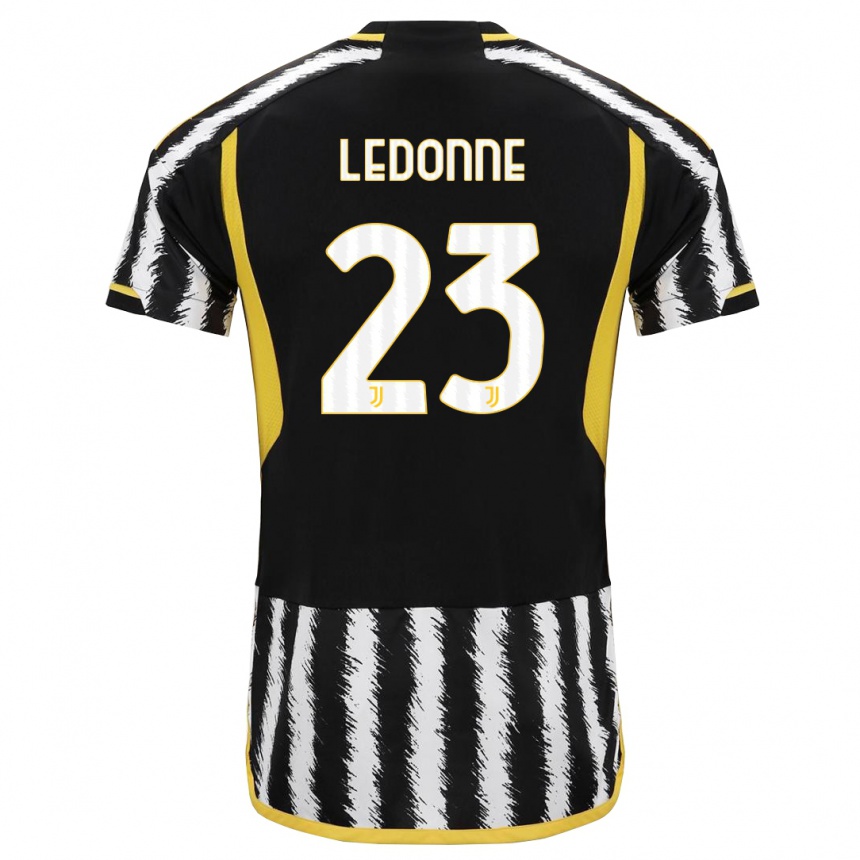 Kids Nicolo Ledonne #23 Black White Home Jersey 2023/24 T-Shirt Canada