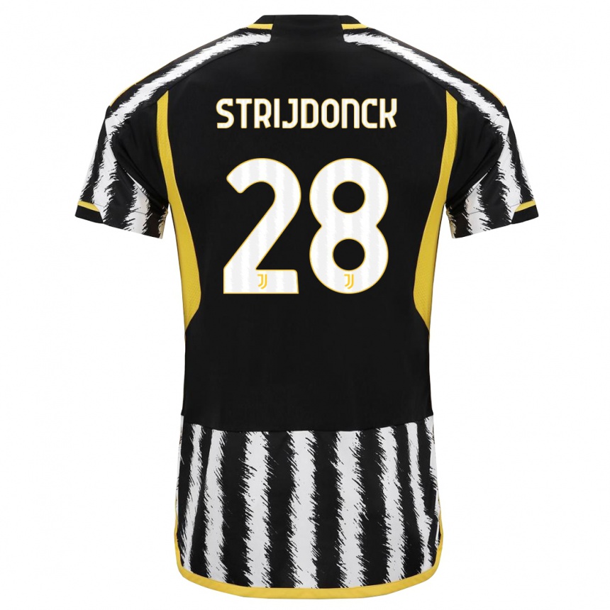 Kids  Bayron Strijdonck #28 Black White Home Jersey 2023/24 T-Shirt Canada