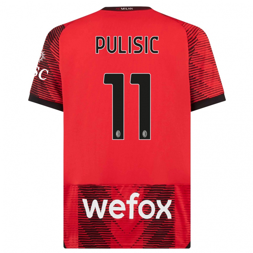 Kids Christian Pulisic #11 Red Black Home Jersey 2023/24 T-Shirt Canada