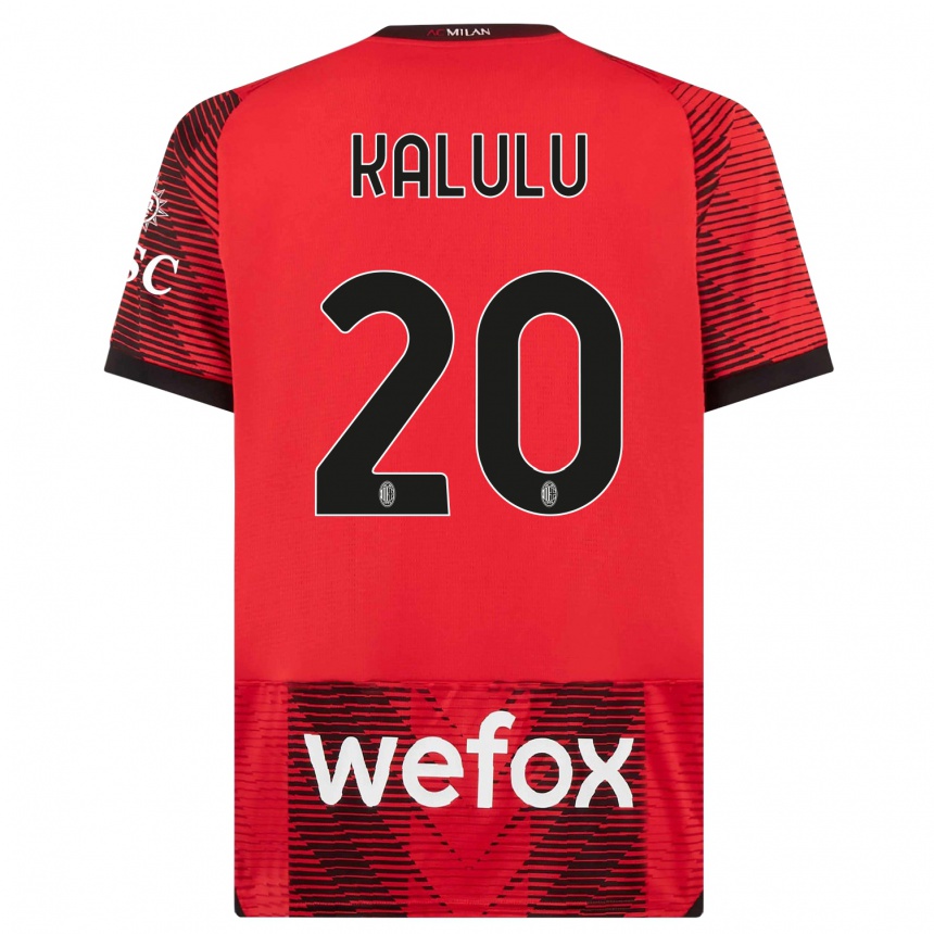 Kids  Pierre Kalulu #20 Red  Black Home Jersey 2023/24 T-Shirt Canada