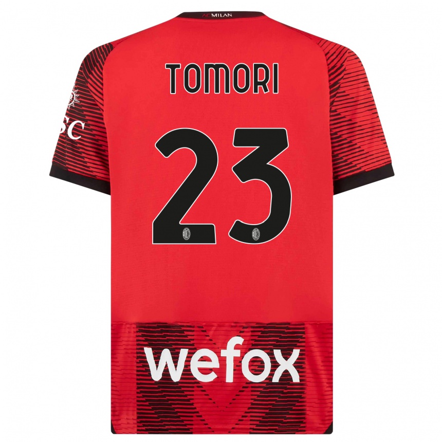 Enfant Football Maillot Fikayo Tomori #23 Rouge Noir Tenues Domicile 2023/24 Canada