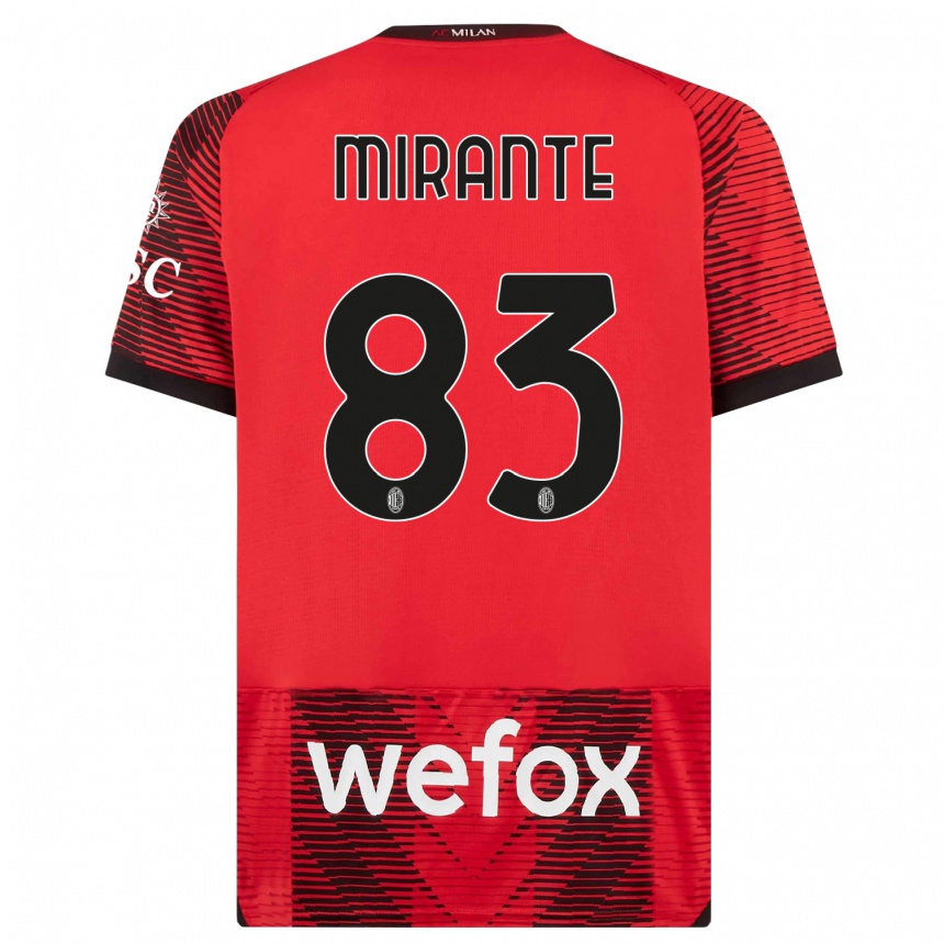 Kids Antonio Mirante #83 Red Black Home Jersey 2023/24 T-Shirt Canada