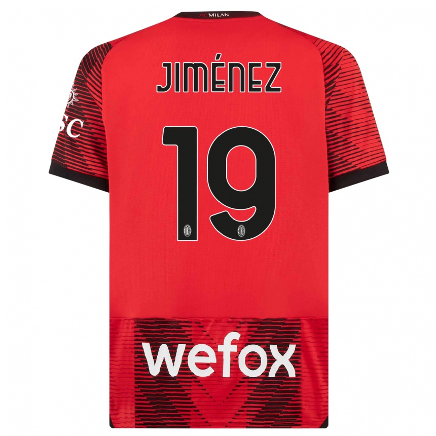 Kids Álex Jiménez #19 Red Black Home Jersey 2023/24 T-Shirt Canada