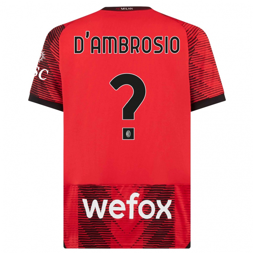 Kids Antonio D'ambrosio #0 Red Black Home Jersey 2023/24 T-Shirt Canada