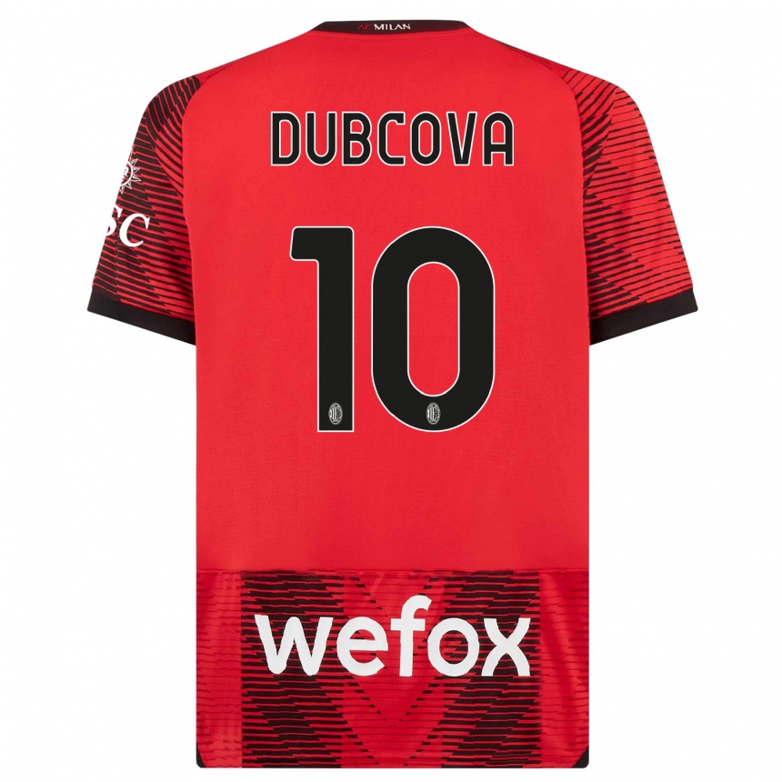 Kids Kamila Dubcova #10 Red Black Home Jersey 2023/24 T-Shirt Canada