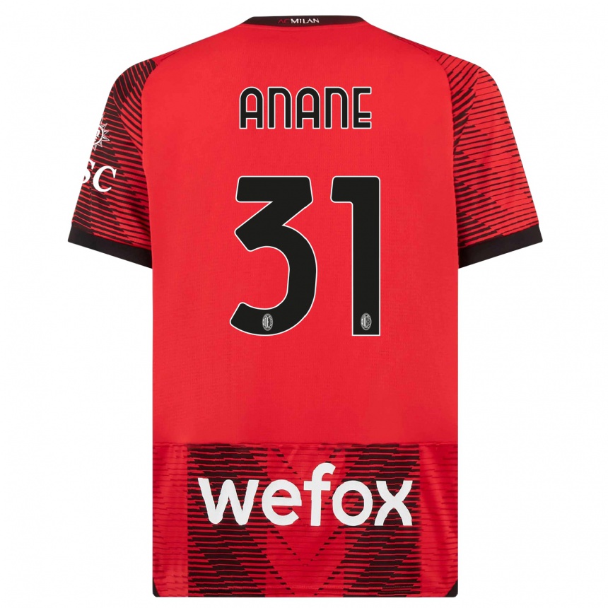 Kids Emmanuel Anane #31 Red Black Home Jersey 2023/24 T-Shirt Canada