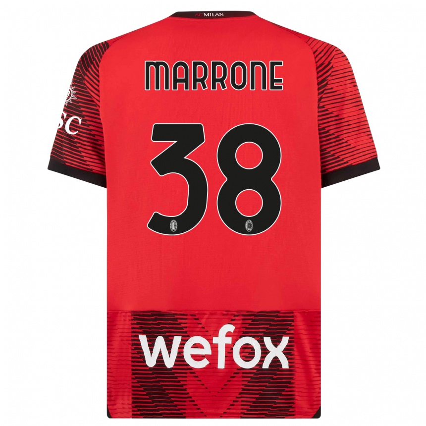 Kids Federico Marrone #38 Red Black Home Jersey 2023/24 T-Shirt Canada