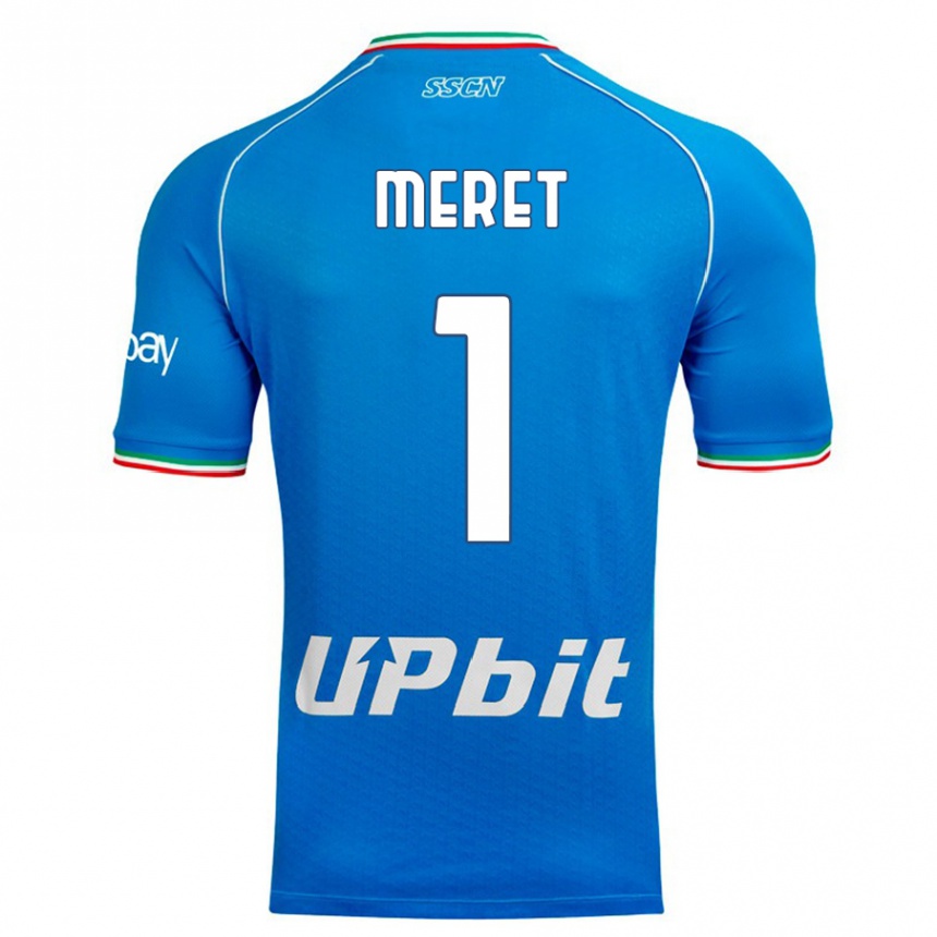 Kids  Alex Meret #1 Sky Blue Home Jersey 2023/24 T-Shirt Canada