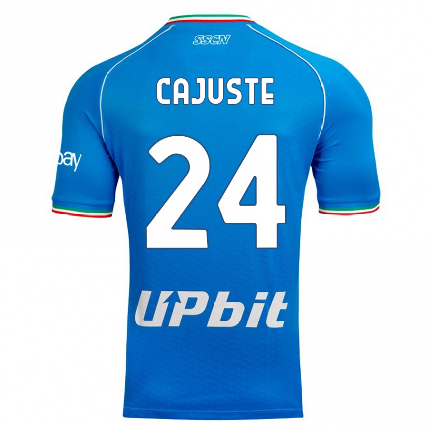 Kids Jens Cajuste #24 Sky Blue Home Jersey 2023/24 T-Shirt Canada