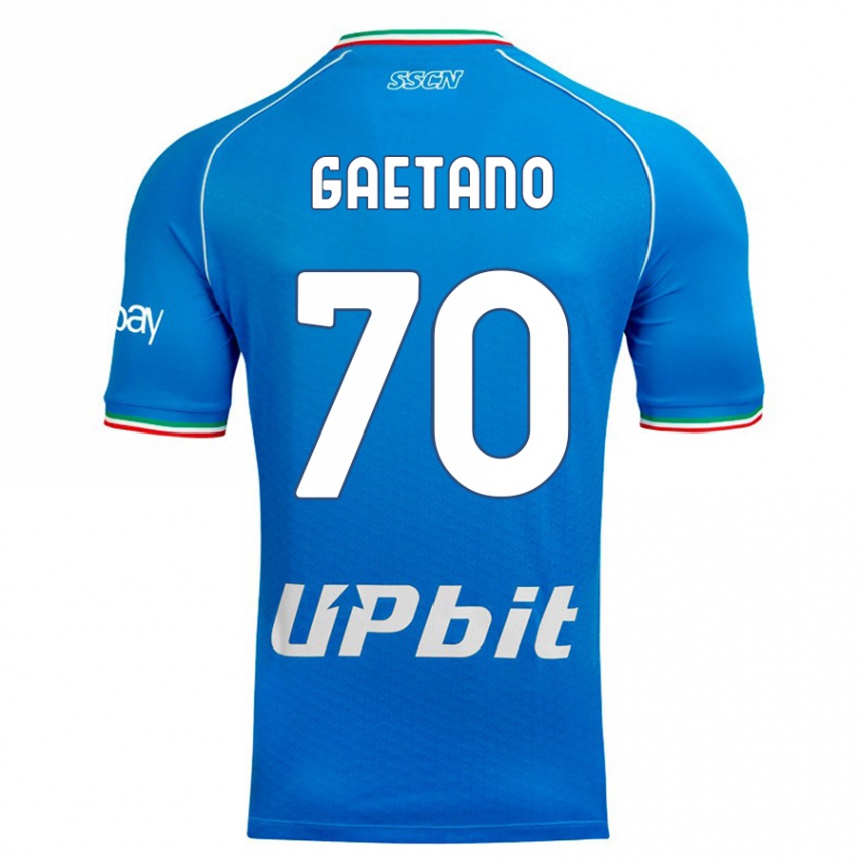 Kids Gianluca Gaetano #70 Sky Blue Home Jersey 2023/24 T-Shirt Canada