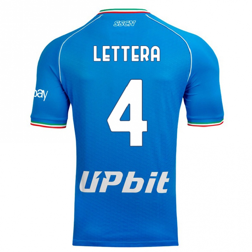 Kids Alessio Lettera #4 Sky Blue Home Jersey 2023/24 T-Shirt Canada