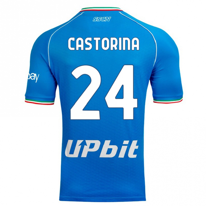 Kids Alessandro Castorina #24 Sky Blue Home Jersey 2023/24 T-Shirt Canada