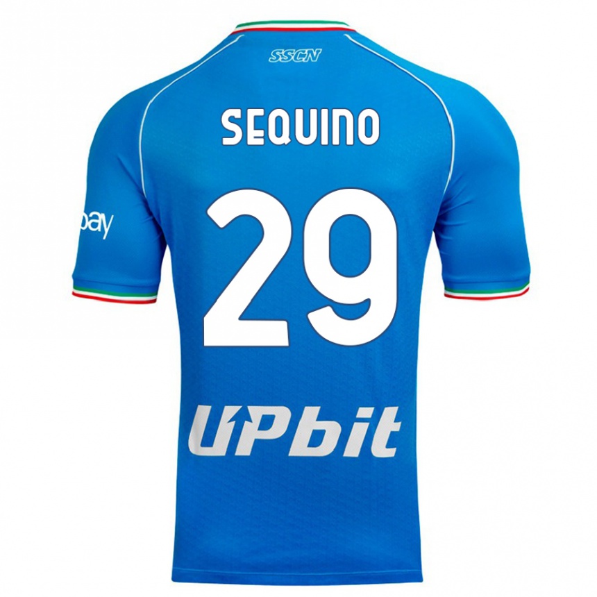 Kids  Giovanni Sequino #29 Sky Blue Home Jersey 2023/24 T-Shirt Canada