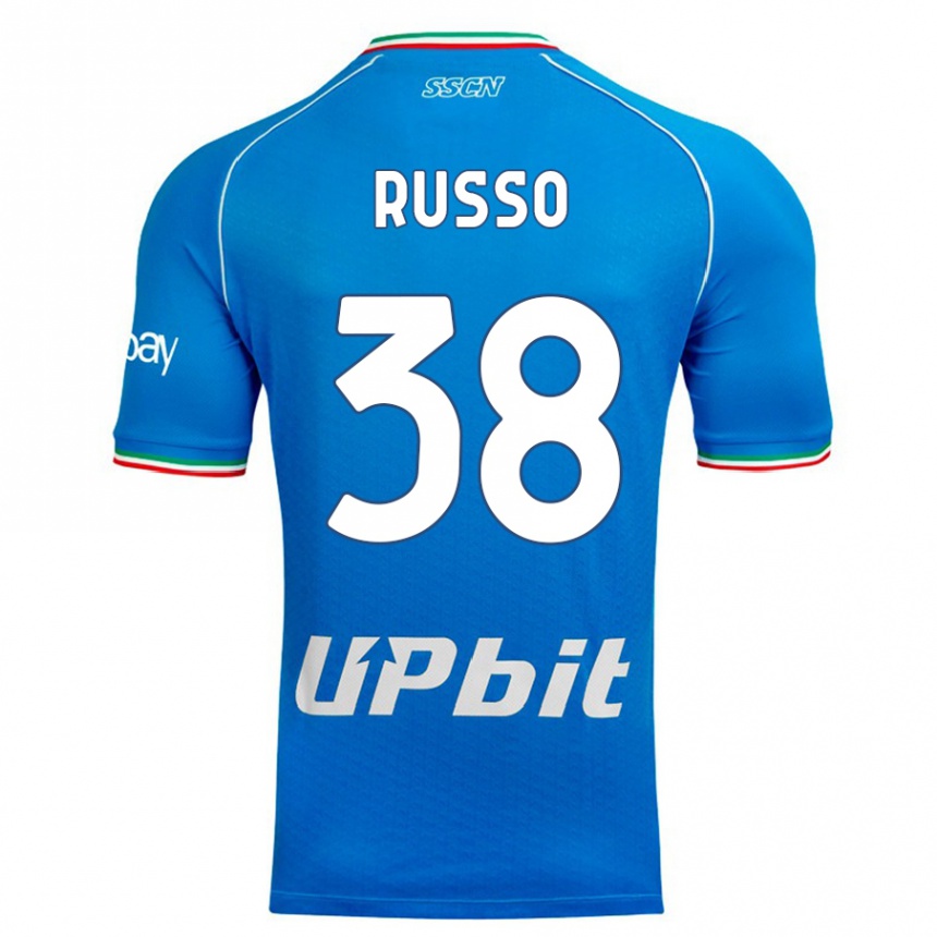 Kids  Lorenzo Russo #38 Sky Blue Home Jersey 2023/24 T-Shirt Canada