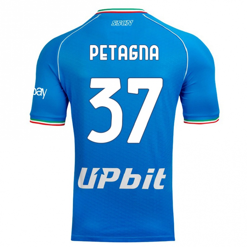 Kids Andrea Petagna #37 Sky Blue Home Jersey 2023/24 T-Shirt Canada