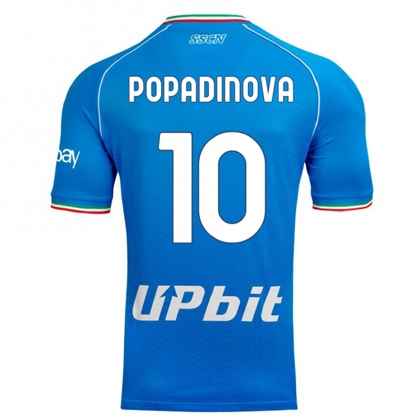 Kids  Evdokiya Popadinova #10 Sky Blue Home Jersey 2023/24 T-Shirt Canada