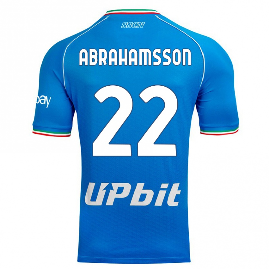 Kids  Sejde Abrahamsson #22 Sky Blue Home Jersey 2023/24 T-Shirt Canada