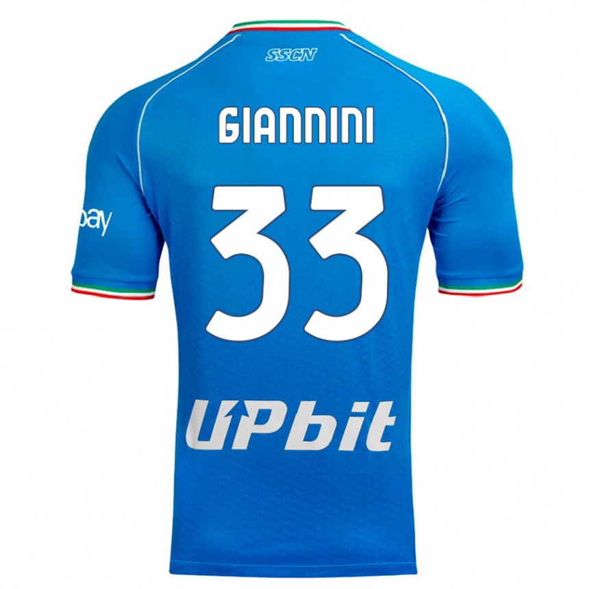 Kids  Enrico Giannini #33 Sky Blue Home Jersey 2023/24 T-Shirt Canada