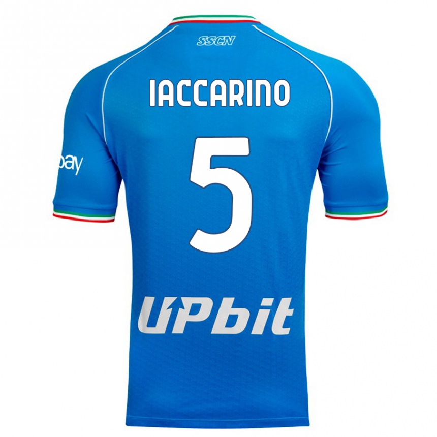 Kids  Gennaro Iaccarino #5 Sky Blue Home Jersey 2023/24 T-Shirt Canada