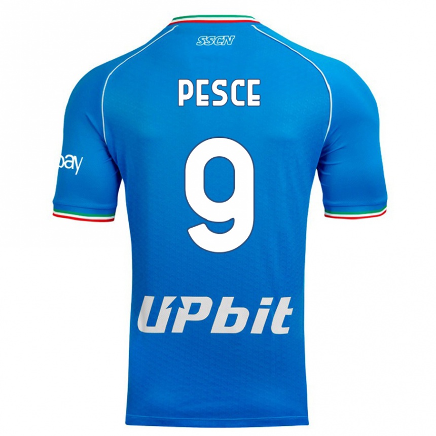 Kids Antonio Pesce #9 Sky Blue Home Jersey 2023/24 T-Shirt Canada