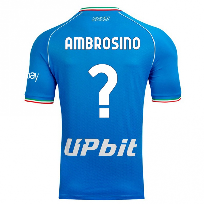 Kids  Ambrosino #0 Sky Blue Home Jersey 2023/24 T-Shirt Canada