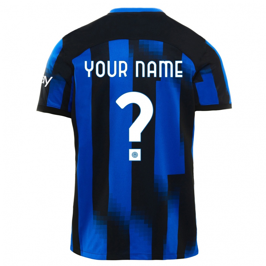 Kids  Your Name #0 Black Blue Home Jersey 2023/24 T-Shirt Canada