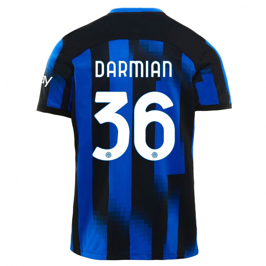 Enfant Football Maillot Matteo Darmian #36 Noir Bleu Tenues Domicile 2023/24 Canada