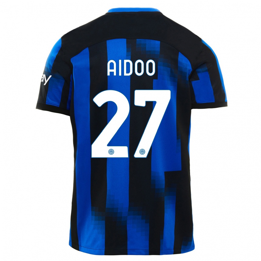 Kids Mike Aidoo #27 Black Blue Home Jersey 2023/24 T-Shirt Canada