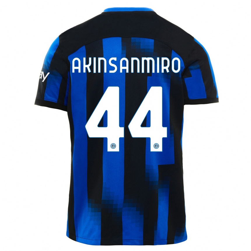 Kids Ebenezer Akinsanmiro #44 Black Blue Home Jersey 2023/24 T-Shirt Canada