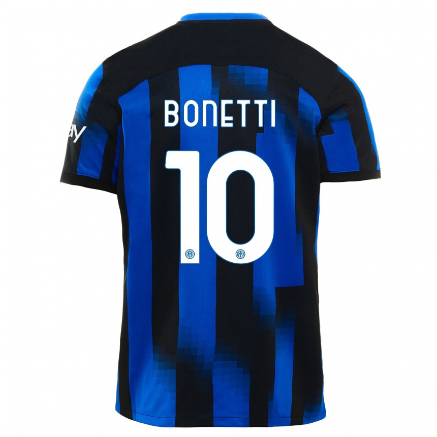 Kids  Tatiana Bonetti #10 Black Blue Home Jersey 2023/24 T-Shirt Canada