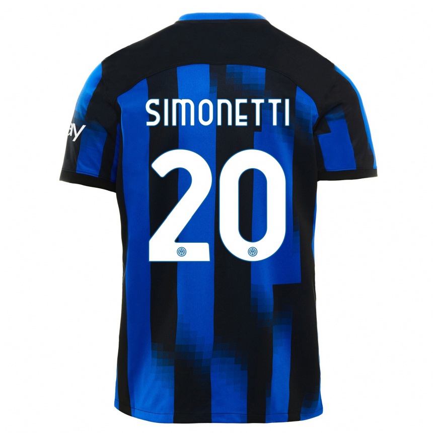 Kids Flaminia Simonetti #20 Black Blue Home Jersey 2023/24 T-Shirt Canada