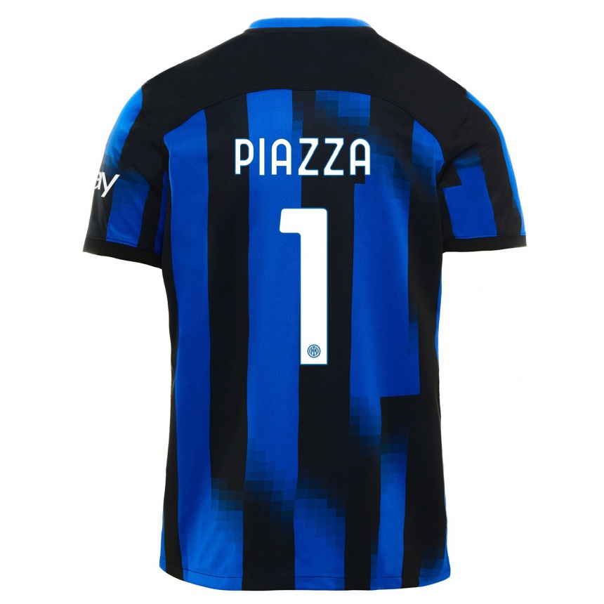 Kids Alessia Piazza #1 Black Blue Home Jersey 2023/24 T-Shirt Canada