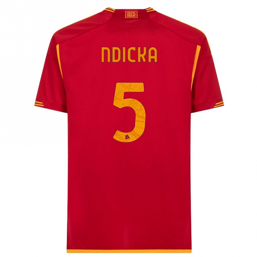 Kids Evan Ndicka #5 Red Home Jersey 2023/24 T-Shirt Canada