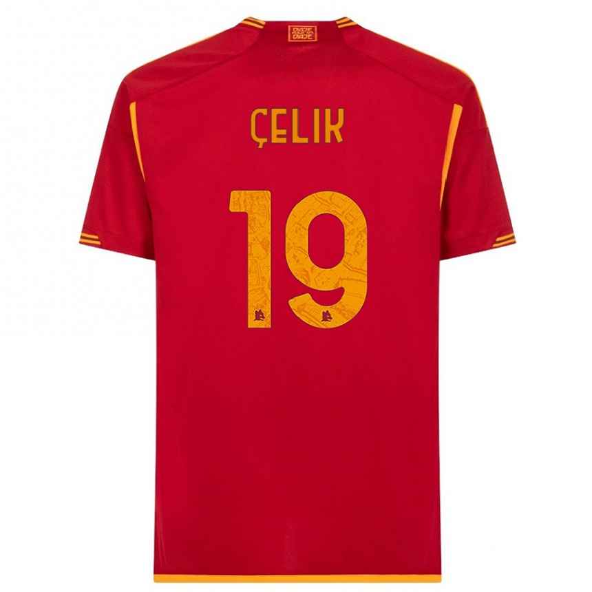 Kids  Zeki Celik #19 Red Home Jersey 2023/24 T-Shirt Canada