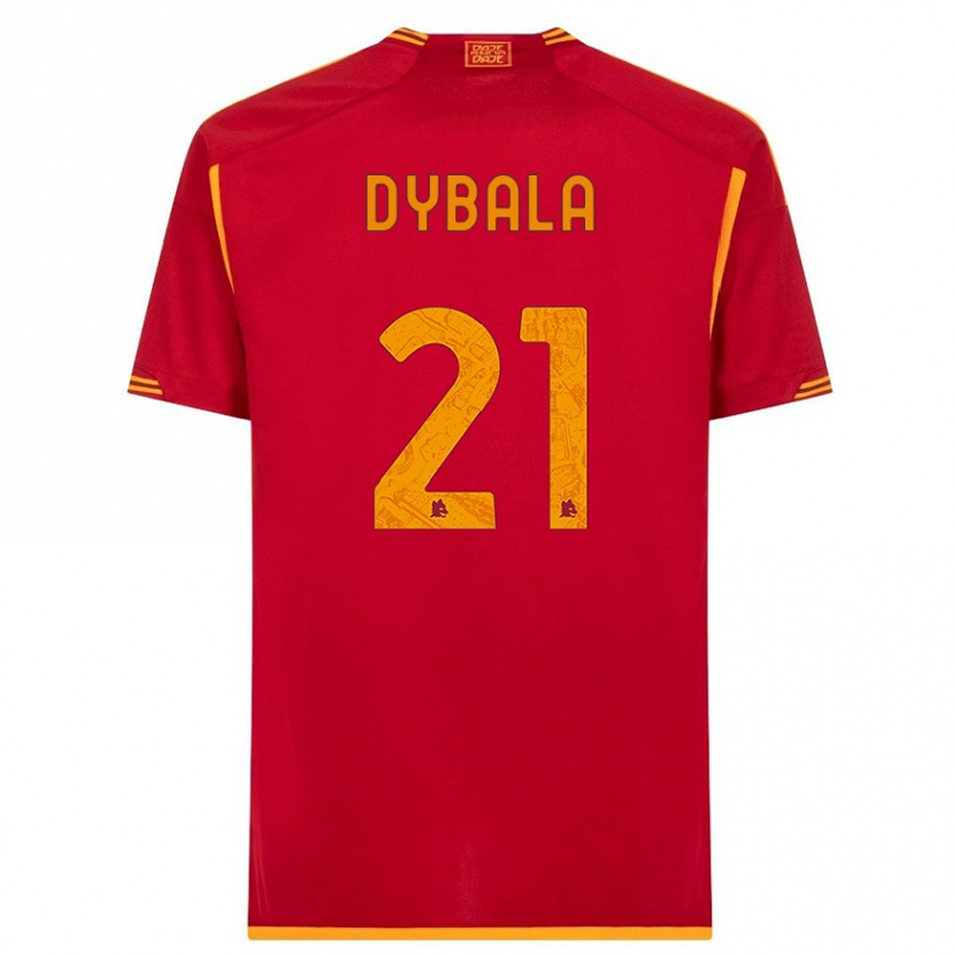 Kids  Paulo Dybala #21 Red Home Jersey 2023/24 T-Shirt Canada