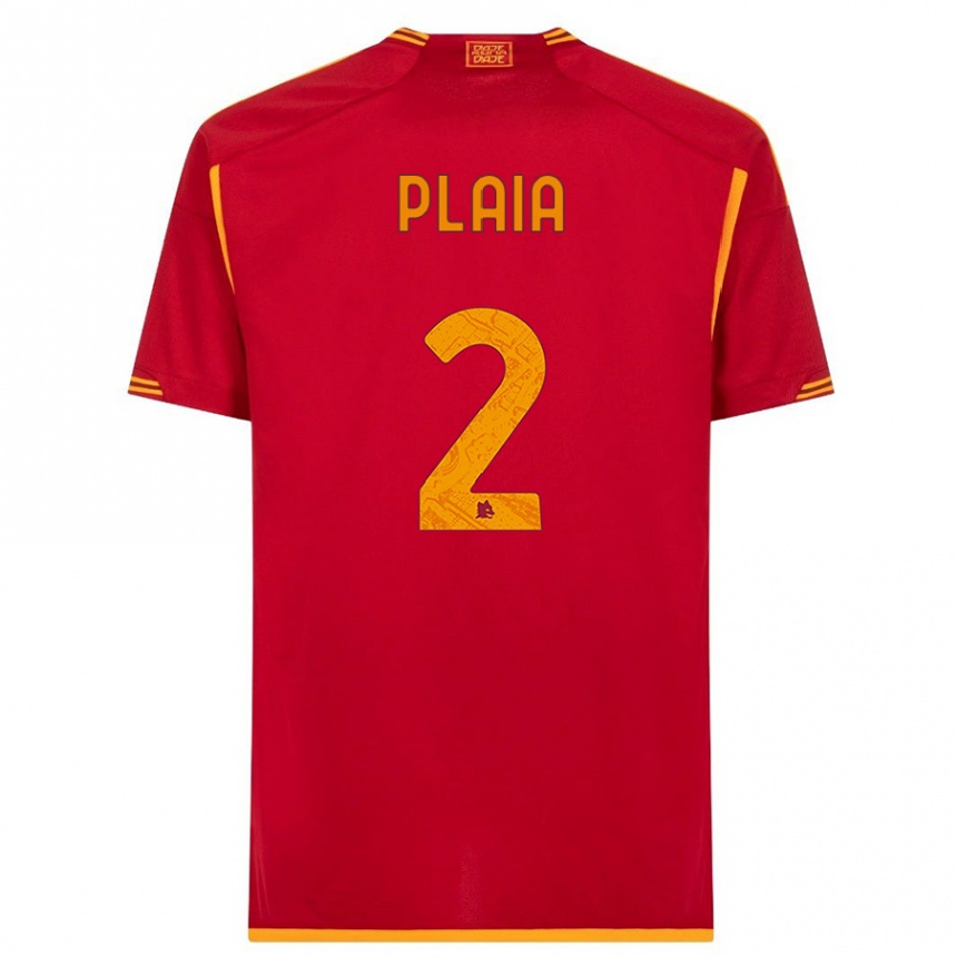 Kids Matteo Plaia #2 Red Home Jersey 2023/24 T-Shirt Canada