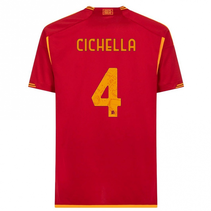 Enfant Football Maillot Matteo Cichella #4 Rouge Tenues Domicile 2023/24 Canada