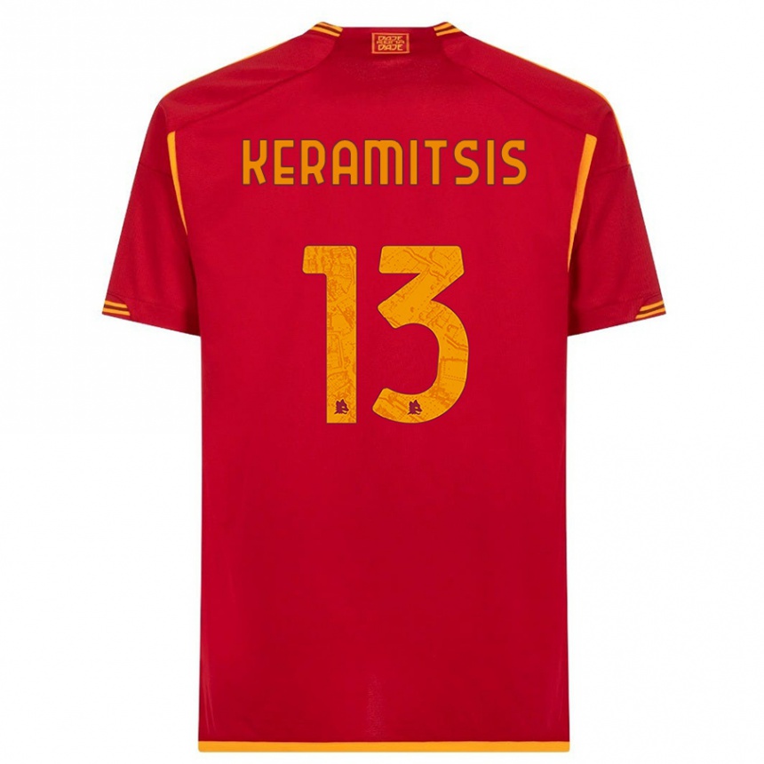 Kids Dimitrios Keramitsis #13 Red Home Jersey 2023/24 T-Shirt Canada