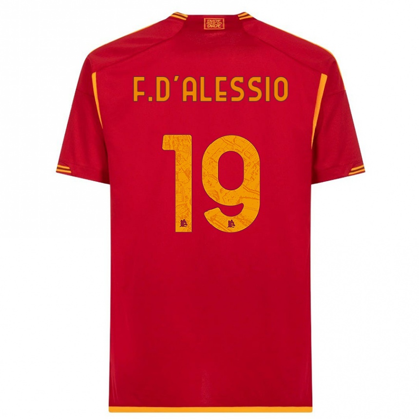 Kids Francesco D'alessio #19 Red Home Jersey 2023/24 T-Shirt Canada