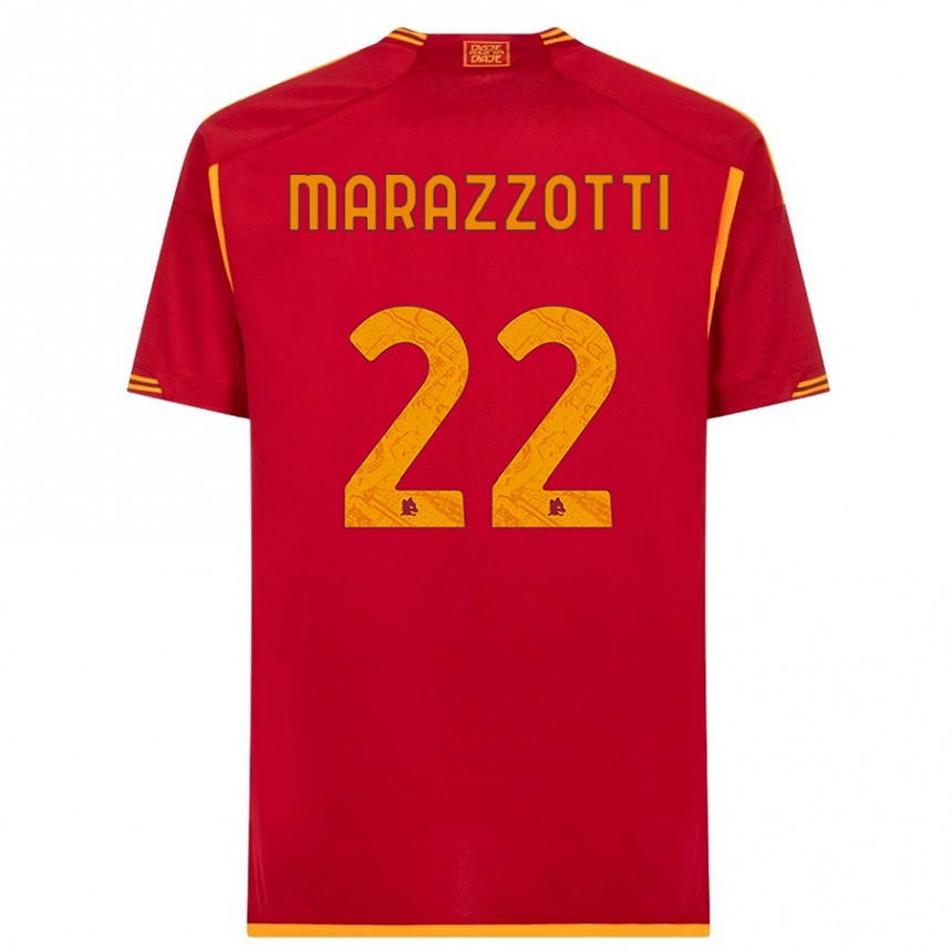 Kids  Fabrizio Marazzotti #22 Red Home Jersey 2023/24 T-Shirt Canada